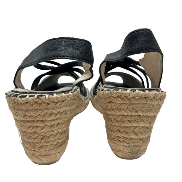 ABEO B.I.O. System Delano Neutral Black Leather Wedge Sandals Size 7 Narrow - Picture 6 of 11